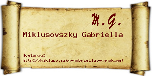 Miklusovszky Gabriella névjegykártya